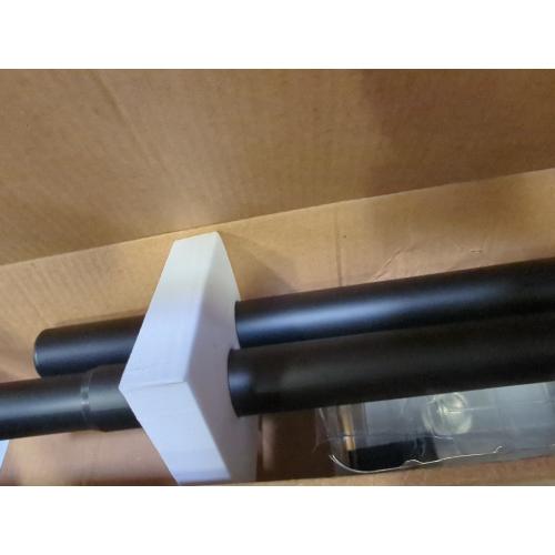 allen   roth Kirby 72-in to 144-in Matte Black Steel Single Curtain Rod with Finials