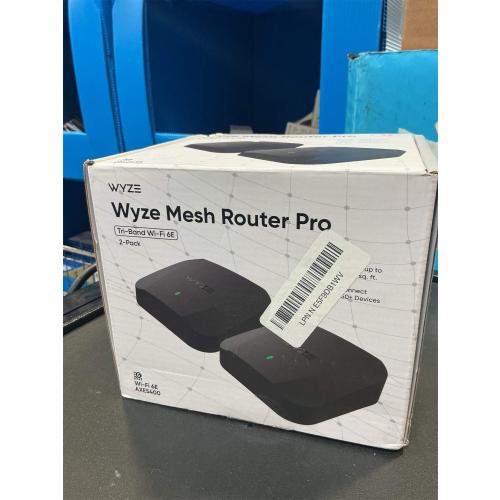 Wyze AXE5400 Tri-Band Wi-Fi 6E Mesh Router Pro, Covers up to 4000 Sq. Ft, 150  Devices, Replaces Legacy Routers for Whole Home Coverage, Supports Wired Backhaul, 1x1 Gbps & 2x1 Gbps Ports - 2 Pack