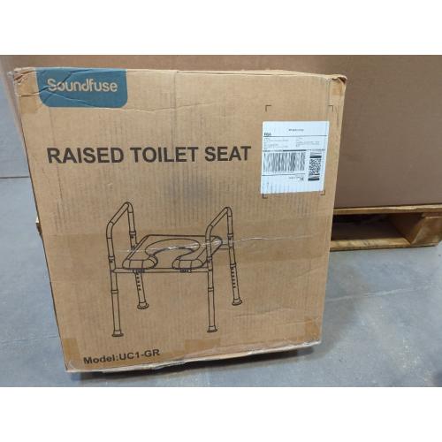 Toilet Seat Riser for Seniors, Raised Toilet Seat with Handles, Adjustable Height & Width, 400lb Handicap Elevated Toilet Seat, Fit Any Toilet Model UC1-GR
