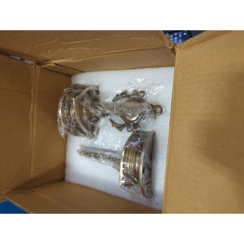 StonKraft - Pair of Brass Hanging Diya, Oil Lamp, Lamp for Home and Office (Hanging Length 25.75)