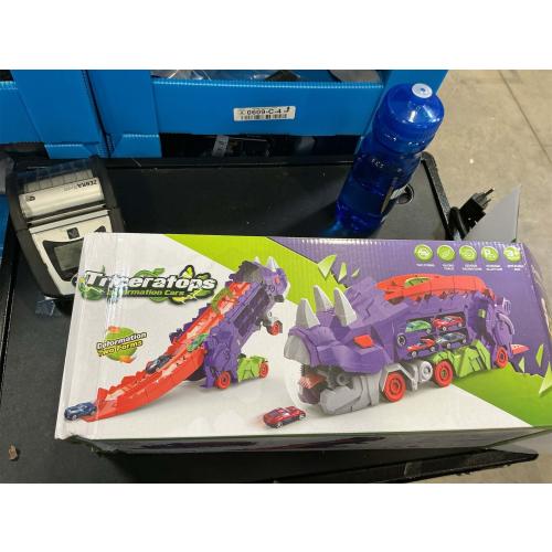 Genérico Dinosaur Transport Truck - Foldable Dinosaur Truck - Dinosaur Truck Toys for Foldable Transport with Track and Metal Cars for Kids