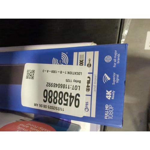 Philips Hover Amplified HD Digital TV Antenna, Long Range Smart TV Antenna, Easy Mount on Top of TV Design, Supports 4K 1080P HD VHF UHF, Signal Booster, Coax HDTV Cable/AC Adapter, SDV7219N/27