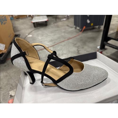 HW Women's Sparkling Glitter Customized Heels Ballroom Dance Shoes Modern Shoes - size 10