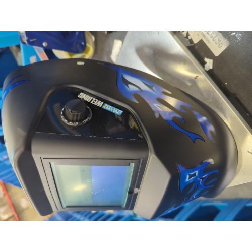Auto Darkening Welding Helmet with Blue Flame Design