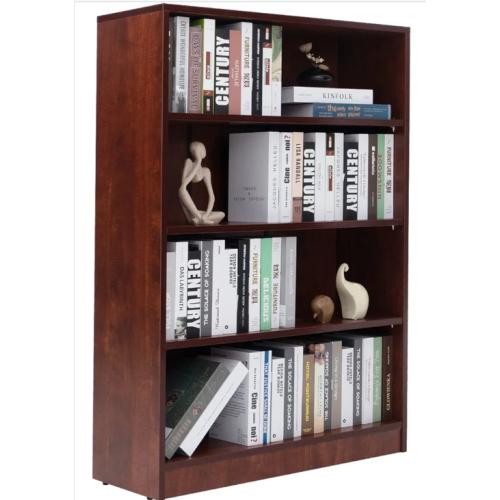 Farini Cherry Bookshelf for Bedroom 4 Shelf Office Bookcase 48 Inches Tall Modern Wood Bookshelf for Living Room 4 Tier Wide Manga Bookshelf Library Bookcase