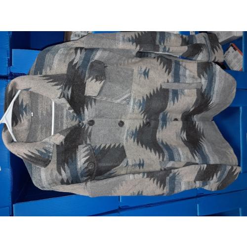 VIEWON Men's Casual Print Button Down Long Sleeve Lightweight Lapel Western Shacket Jacket Coat Large