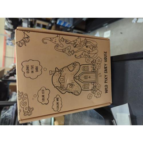 WILD PIXY Fairy Garden House - Glow in The Dark Fairy Cottage with Opening Door and Solar LED Light, Beautiful Miniature Garden Decoration for Indoor or Outdoor Fairy Gardens - 7.1 Fairy House