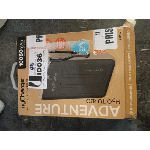 MyCharge - Adventure H2O Turbo 10,050 MAh Portable Charger for Most USB Enabled Devices - Gray