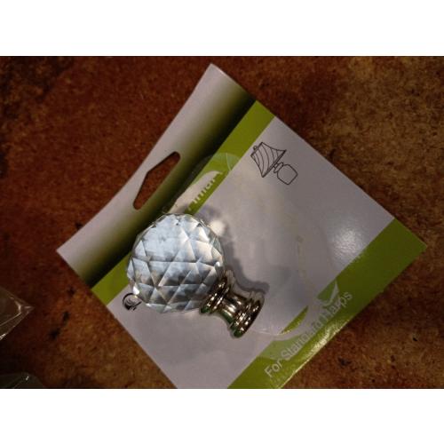1-3/4 inch Crystal Lamp Finial,FDXGYH 1pcs Lamp Finial Cap Knob Lamp Decoration for Lamp Shade(Clear Crystal)