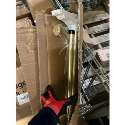 Brass Disc Curtain Rods, 84-144 Inches Window Curtain Rod,Adjustable Room Darkening Curtain Rod with Aluminum Finials and Brackets,Wrap Around Design