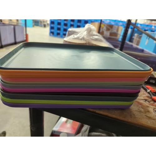 Sintuff 10 Pcs Plastic Art Trays Colorful Fast Food Lunch Trays Bulk Activity Crafts Sensory Serving Organizer for Home, School, Kids, DIY Projects, Painting, Beads