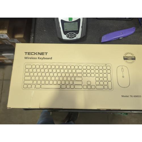 TECKNET Wireless Bluetooth Keyboard and Mouse Combo(2.4G USB   Dual BT), Rechargeable Keyboard Mouse Set, Full Size Quiet Slim Keyboards and Mice for Laptop, PC, iPad, Desktop, Black