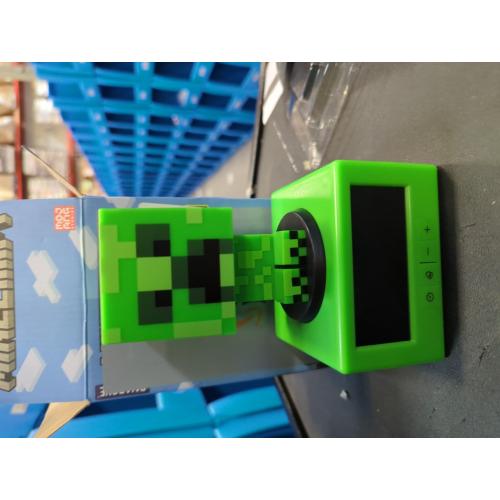 Green Paladone Minecraft Creeper Alarm Clock - Officially Licensed, in-Game Music & Night Light for Kids & Tweens, Gaming Room Accessory