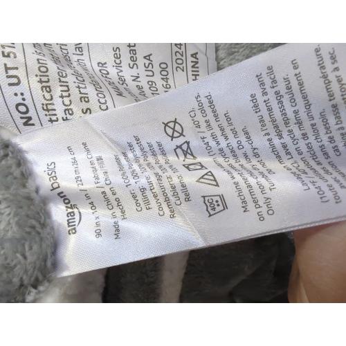 Amazon Basics Reversible Sherpa Throw Blanket, Dark Gray, 50x60