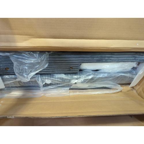 Dunwoody Upholstered Wingback Queen Size Platform Bed,Gray