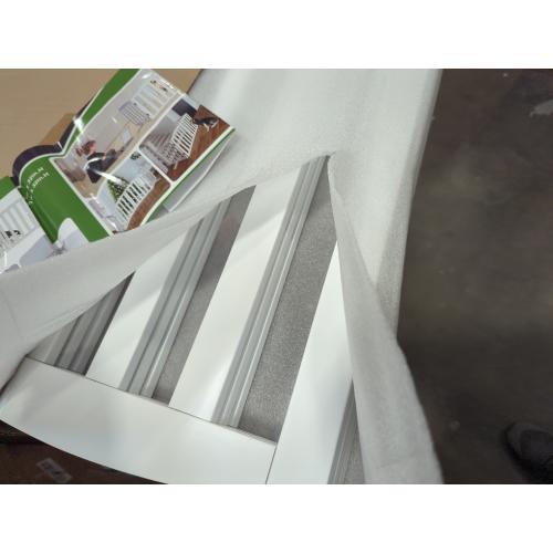 WHITE ZJSF Foldable Freestanding Indoor Dog Gate for House Wood White Long Pet Gates Dog Fence for Stairs Puppy Gates for Hallways,Pet Fence, Puppy Gate,Support Feet Included 24 Height-3 Panels