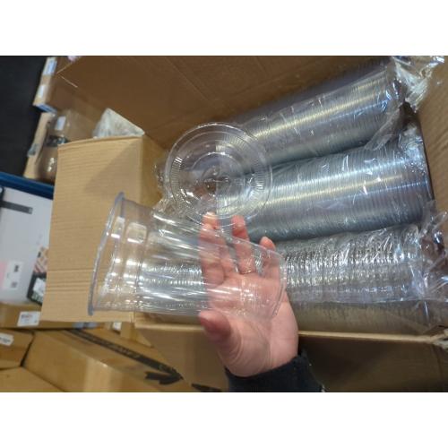 Lilymicky [90 Sets] 20 oz Clear Plastic Cups With Flat Lids, Disposable Drinking Cups, 20 oz Plastic Cups for Ice Coffee, Smoothie, Slurpee, or Any Cold Drinks