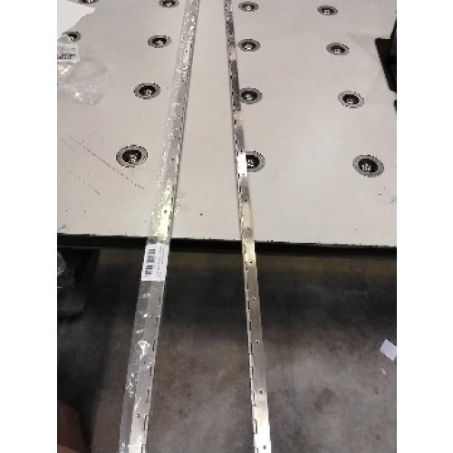 48 Inch Silver Heavy Duty Piano Hinge Continuous Stainless Steel 304 (2-Pack), Surface Mount Cabinet Hinges Silver 48x2 for Industrial Equipment, Commercial Display & Large Access Panel