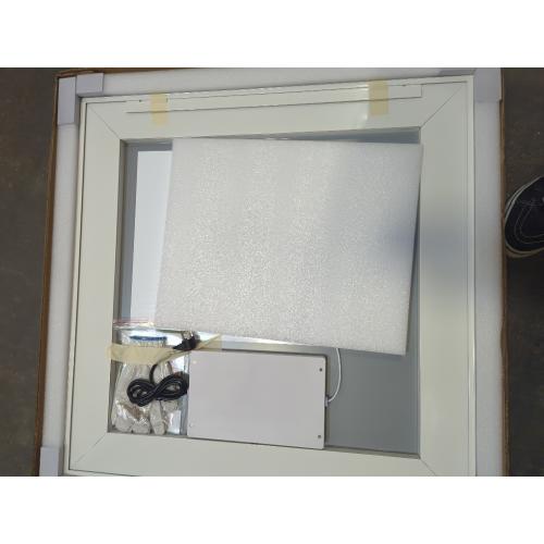 32 X 32 Inch Square LED Bathroom Vanity Mirror, 3 Colors Light Dimmable, Wall Mounted Memory Lighted Makeup Mirror with Anti-Fog Touch Switch (Front-lit&Backlit)