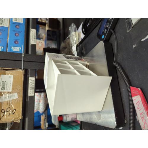 WHITE  Sysmax Hive Stack Desk Organizer – Stackable Pen Holder, Stationary Organizer with Drawers - Office Storage, School Supplies, Makeup (Made in Korea, white)