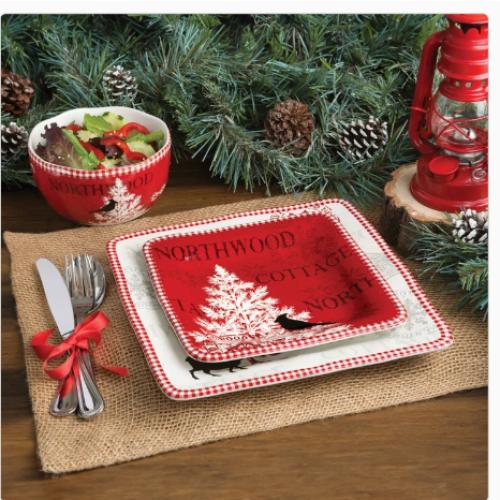 222 FifthNorthwood Cottage 12-piece Dinnerware Set