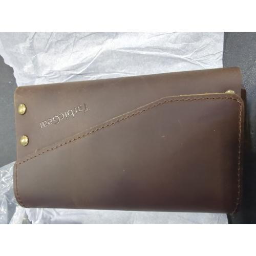 Brown Leather Double Phone Case for Two Phones, Double Phone Holster for Men Belt, Belt Clip Dual Phone Pouch for iPhone 16 Pro Max, Samsung Galaxy S23 Ultra, for Work, Construction, Large Brown