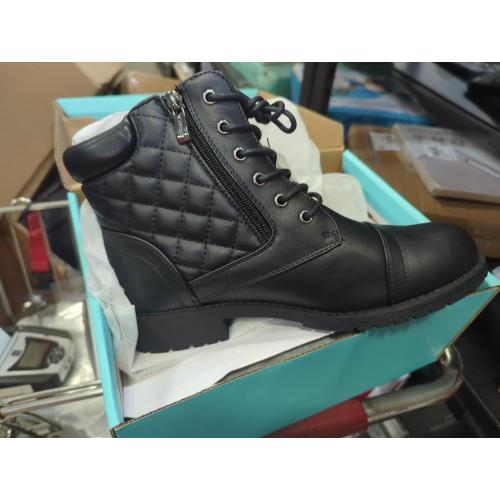 Size 8 Color Black Vepose Women's 903 Combat Ankle Boots, Lace up Comfortable Booties Low Heel