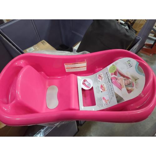 The First Years Newborn to Toddler Baby Bath Tub - Convertible 3-in-1 Baby Tub with Removable Sling - Ages 0 to 24 Months - Sure Comfort - Pink