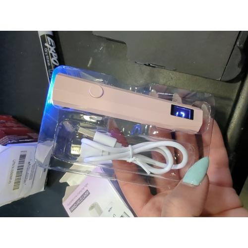 UV Nail Light Handheld UV Light for Nails 3W Portable Led Lamp with 2 Timer Settings 20/60s for Gel Polish Home DIY Salon Women(Pink)