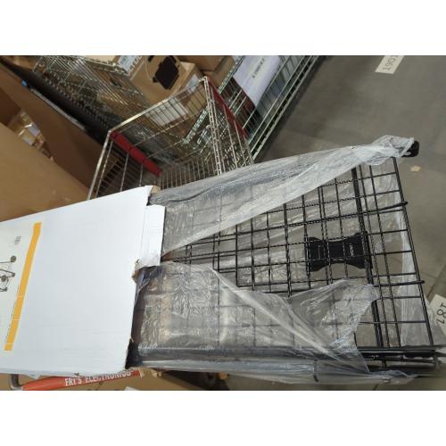 BLACK Whitmor Extra Large Utility Foldable Shopping Cart with Wheels, 100 Lb Capacity, Heavy Duty Grocery Cart with Steel Frame, Foam Handle, Rolling Collapsible Utility Trolley for Grocery, Laundry, Black