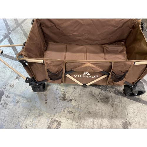 VILLHAUS Collapsible Folding Wagon Cart, 330 lbs, 5.7 cu.ft Capacity Outdoor Utility with 6.8 Removable Wheels