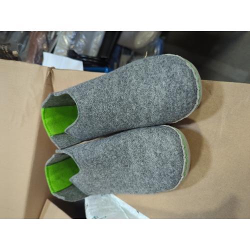 Vollsjo, Gray, Women's Size 9 Felt House Slippers Vegan Handmade in