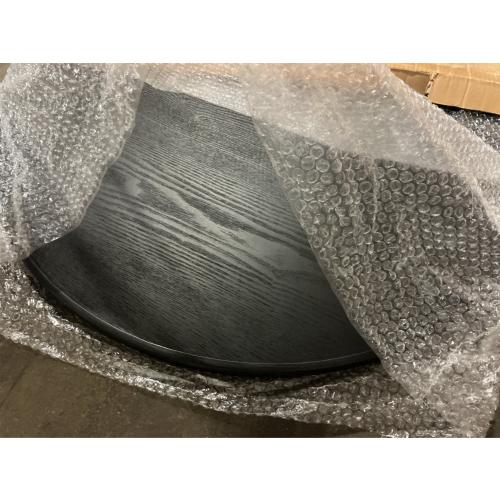 30 inch Round Solid Wood Serving Tray Extra Large Tea Coffee Snack Food Meals Serving Plate Non-Slip Kitchen Party Bar Server Ottoman Tray Breakfast Tray with Raised Edges Black