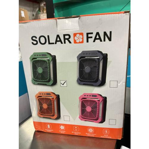 26800mAh Solar Battery Camping Fan, 3 Speeds Portable Fan with 18W Detachable Solar Panel, Rechargeable Desk Fan with LED Light & Timing Function, Outdoor Hurricane Tent Power Bank for Home Office