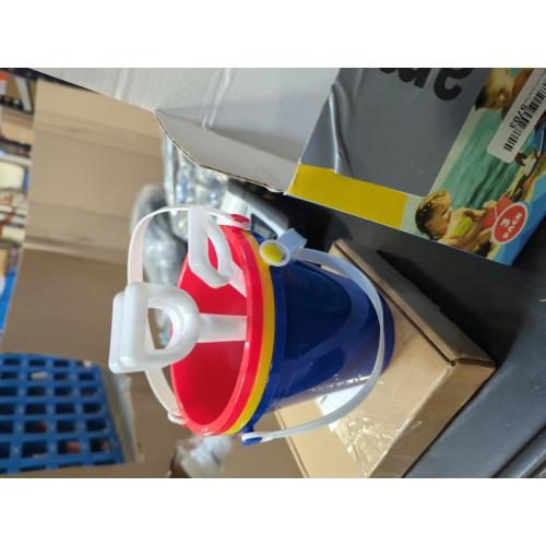 The Dreidel Company Beach Day Playsets, (Pack of 3) 5.25 Sand Bucket Play Set Box Includes, Pail & Shovel Sand Toy for Boys and Girls Birthday Party Favor