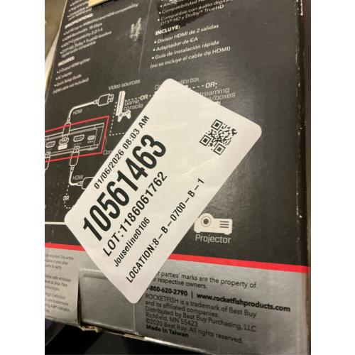 Rocketfish 2-Output HDMI Splitter with 4K at 60Hz and HDR Pass-Through - Dual HDMI Splitter with Easy Setup - HDMI Splitter Output Supports 2 HDMI Displays - Splitter with 4k & HDR Compatibility