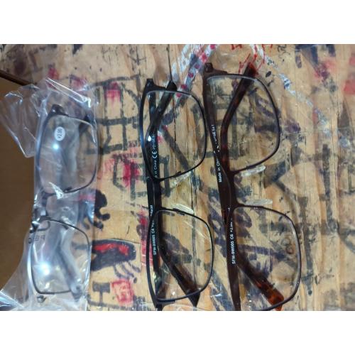 3 Pack Blue Light Blocking Reading Glasses Men Readers Anti Glare UV Lightweight and Sturdy Full Frame Metal Spring Hinge Eyeglasses 1.75