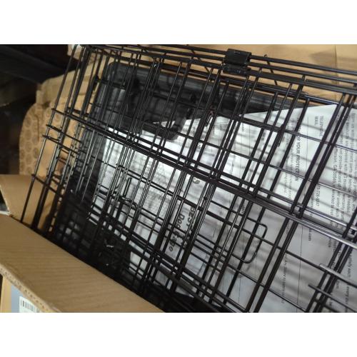 BestPet Dog Crate 18 Foldable Metal Kennel with Double Doors, Secure Slide-Bolt Latches, Leakproof Tray Portable Dog Cage for Small Breeds for Travel, Indoor & Outdoor Use,Black