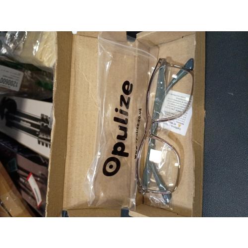 OPULIZE SEE Blue Light Blocking Glasses for Women and Men, Narrow Frame, Spring Hinges, Anti-Reflective Computer Glasses, Grey (Pack of 1)