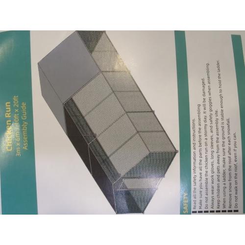 Silver 10ft x 20ft Large Chicken Coop, Chicken Coops for 30 Chickens, Chicken Runs for Yard with Water Poof & UV Resistance Cover, Spire Roof Chicken Coop Run with Double Lockable Doors for Outdoor Backyard