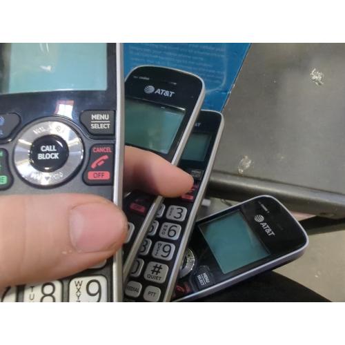 Set of 4 AT&T 4HS Cordless Phone with Answering Machine: DECT 6.0, Call Block, Intercom, Volume Control