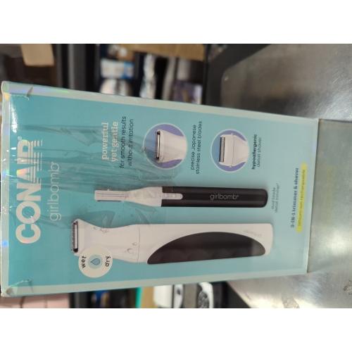 Conair GIRLBOMB Bikini Trimmer for Women | Trimmer for Women | Electric Shaver Set for Women | Wet/Dry | Lithium Ion Rechargeable
