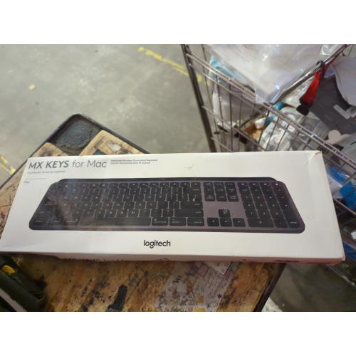 Logitech MX Keys Advanced Wireless Illuminated Keyboard for Mac, Backlit LED Keys, Bluetooth, USB-C, Metal Build - Space Gray