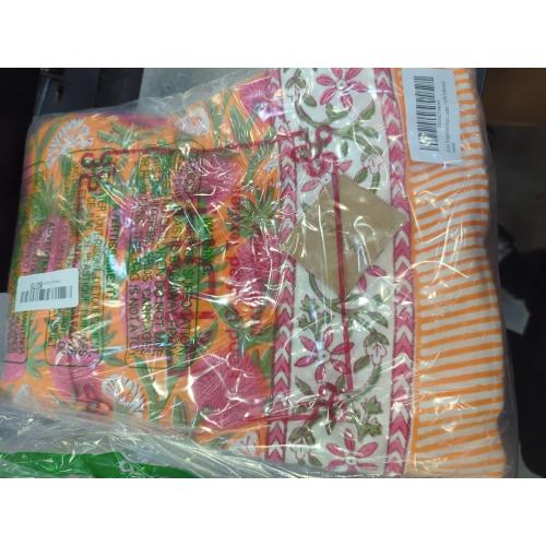 Ridhi Round Tablecloth - Hand Block Print 100% Cotton Reusable Bubblegum Pink 110 Inch Table Cover Decorative Use for Dining, Home, Party, Wedding, Farmhouse, Fall, Thanksgiving