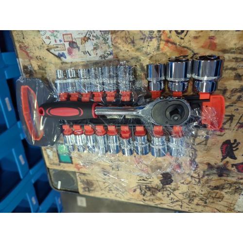 Egofine 20pcs 1/2 Inch Ratchet Socket Wrench Set, Drive Socket Set with 18 Sockets, 8-22mm,24mm,27mm,30mm sockets and 2 Way Quick Released Ratchet Handle and Extension Bar