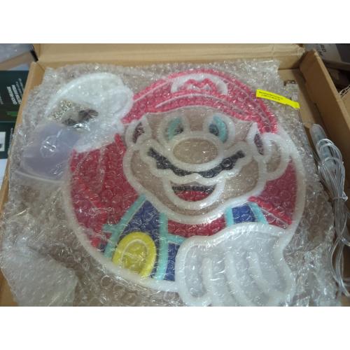 Mario Neon Sign 14in Mario Neon Light USB Powered Led Light Sign with Brightness Settings for Game Room Bedroom Fans Club Wall Art Decor Kids