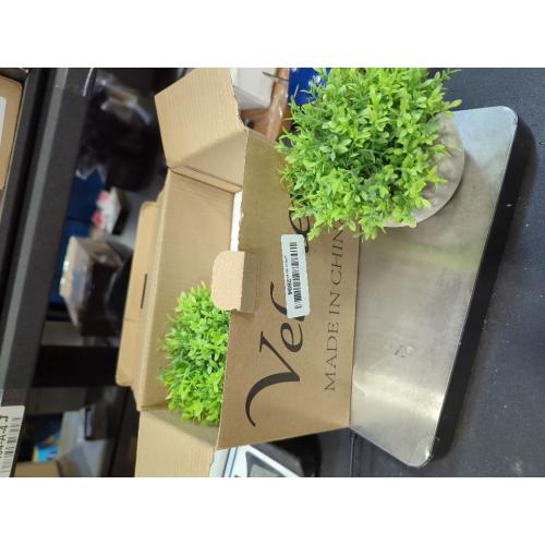 Velener 2Pcs Mini Artificial Boxwood Topiary Faux Plants Indoor- Small Fake Plants Decor Magnolia Home Office Desk Cubicle Farmhouse Kitchen Bookshelf Bedroom Bathroom Decor, Aloe Vera Zen Garden