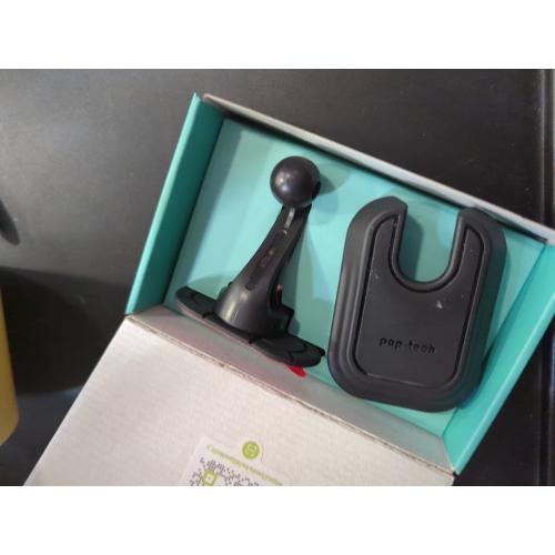 pop-tech Car Phone Mount for Socket Grip, Adjustable Strong Sticky Cell Phone Holder, Dashboard Adhesive Socket Car Mount Compatible with Thick Wallet Grip for iPhone Samsung Card Holder