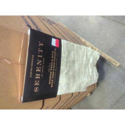 Luxury Chenille Serenity By Indigo Home Set Of 2 Window Panels With Back Tabs & Rod Pockets 38 x 84