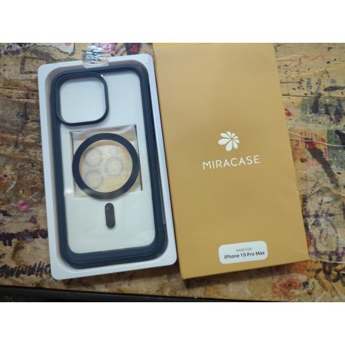 Miracase Magnetic for iPhone 15 Pro Max Case 6.7'' [Compatible with Magsafe] Full-Body Drop Proof Bumper Phone Case for iPhone 15 Pro Max with Built-in 9H Tempered Glass Screen Protector,Blue